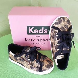 KATE SPADE x KEDS KICKSTART GLITTER LEOPARD TODDLER SNEAKERS:NIB SIZE 5.5,6,7,8